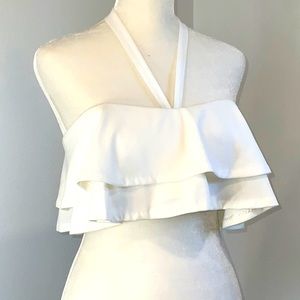 Chrissy Teigen x Revolve white croptop